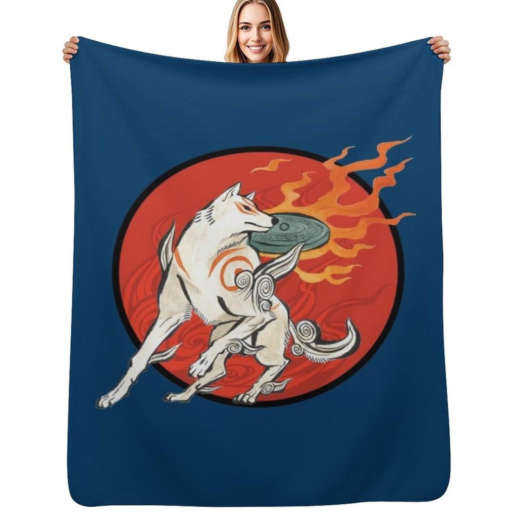 Плед Okami Amaterasu Sun Throw Мягкий Плюшевый Плед для Дивана Кресла
