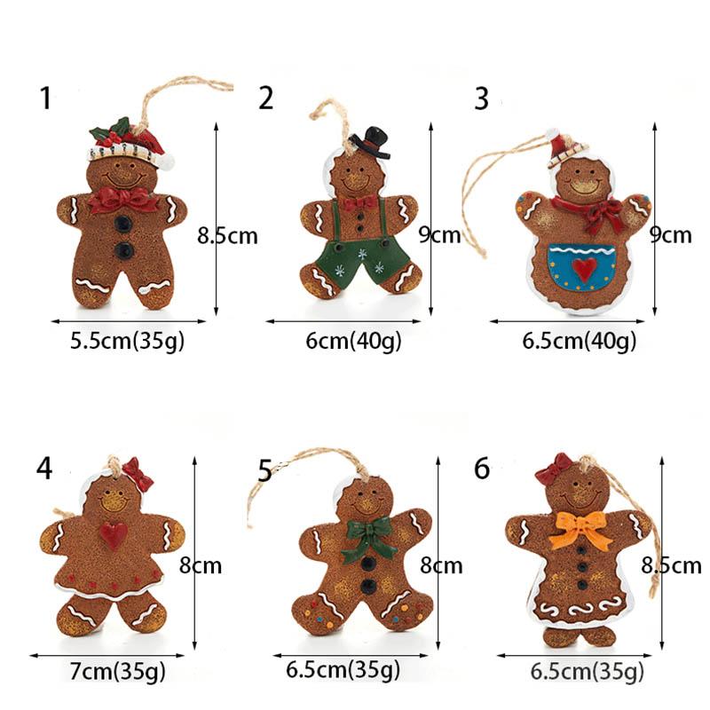 Подвесные украшения для рождественской елки, кулон в виде пряничного человечка из смолы, веселые рождественские украшения для дома, рождественские подарки Navidad Noel