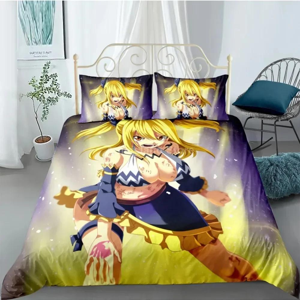 Fairy Tail Bedding Set Duvet Cover Quilt Duvet Cover Sets Home Decor Twin Single Queen King Size Fashion Gift Cartoon