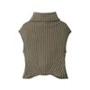 Autumn New Arrival Fashion Wind Foreign Trade Women's Clothing Stylish Simple and Versatile Turtleneck Knitting Vest Tops 6771118