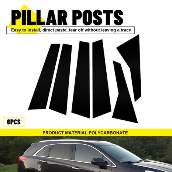 For Cadillac XT5 2017- Gloss Black Pillar Posts Set Door Trim Piano Cover 6X