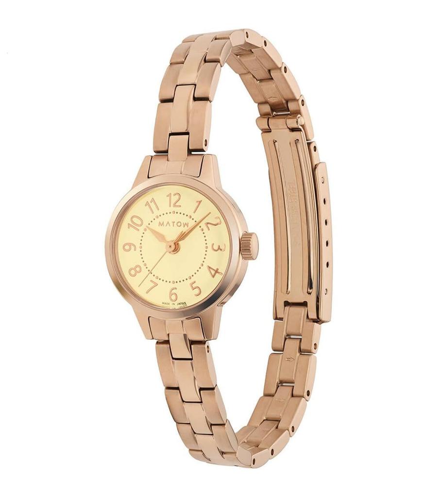 Authorized Dealer Matow Watch Metal Belt Bracelet mw005001 Round Rose Gold Champagne [MATOW] Women's [Tsuki Seigetsu]