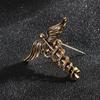 Мужская брошь-значок в виде змеи в стиле ретро с крыльями ангела
