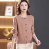 Simple Leisure Grace Lightly Cooked Intellectual Plain Simplicity Button Popularity Knitted Sweater Women's Top Autumn