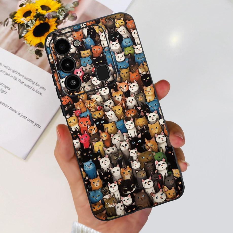 For Tecno Spark 8c spark8 Phone Case Spark GO 2022 Back Cover Matte Soft TPU Silicone Bumper Child Fashion Cartoon Pattern Funda