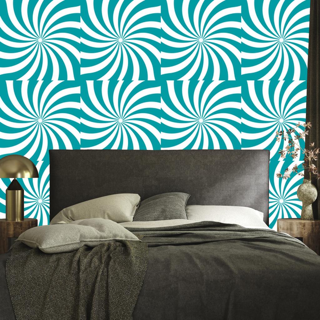 Hippie Wallpaper Turquoise Background, Turquoise Background for Living Room and Bedroom 50x1000