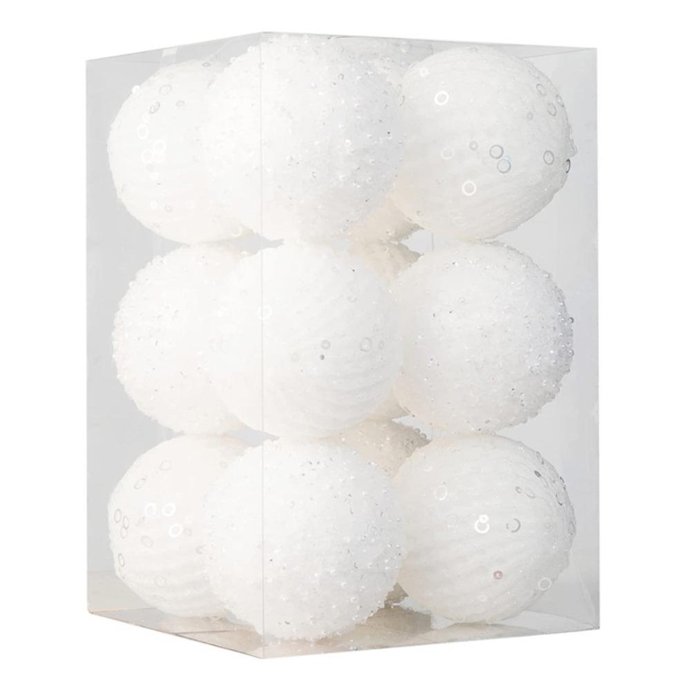 6/12pcs 8/10cm Festive Decorative Ball with Sequins Christmas Tree Hanging Ornaments  Wedding