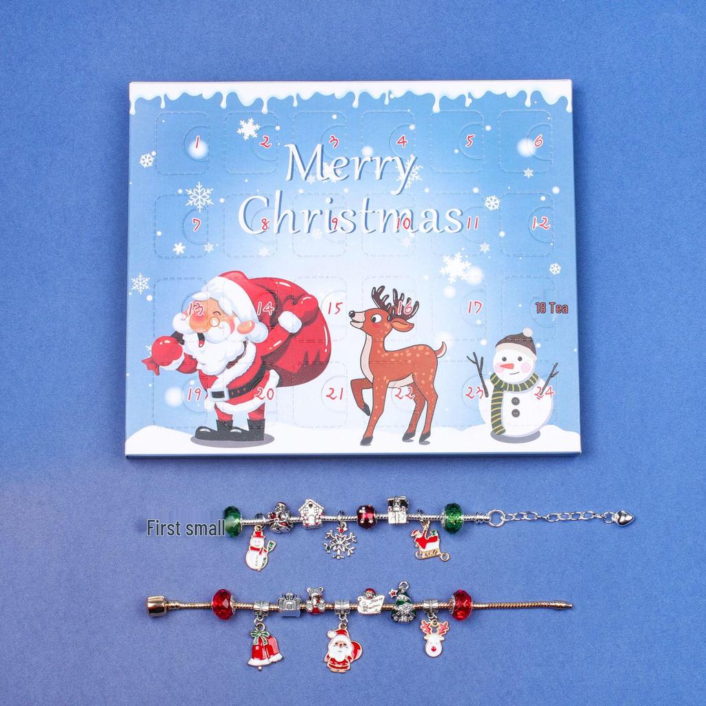 Конверт рождественского адвент-календаря с 24 ячейками: Сделай сам браслет и поздравительная открытка с благословением детский подарок