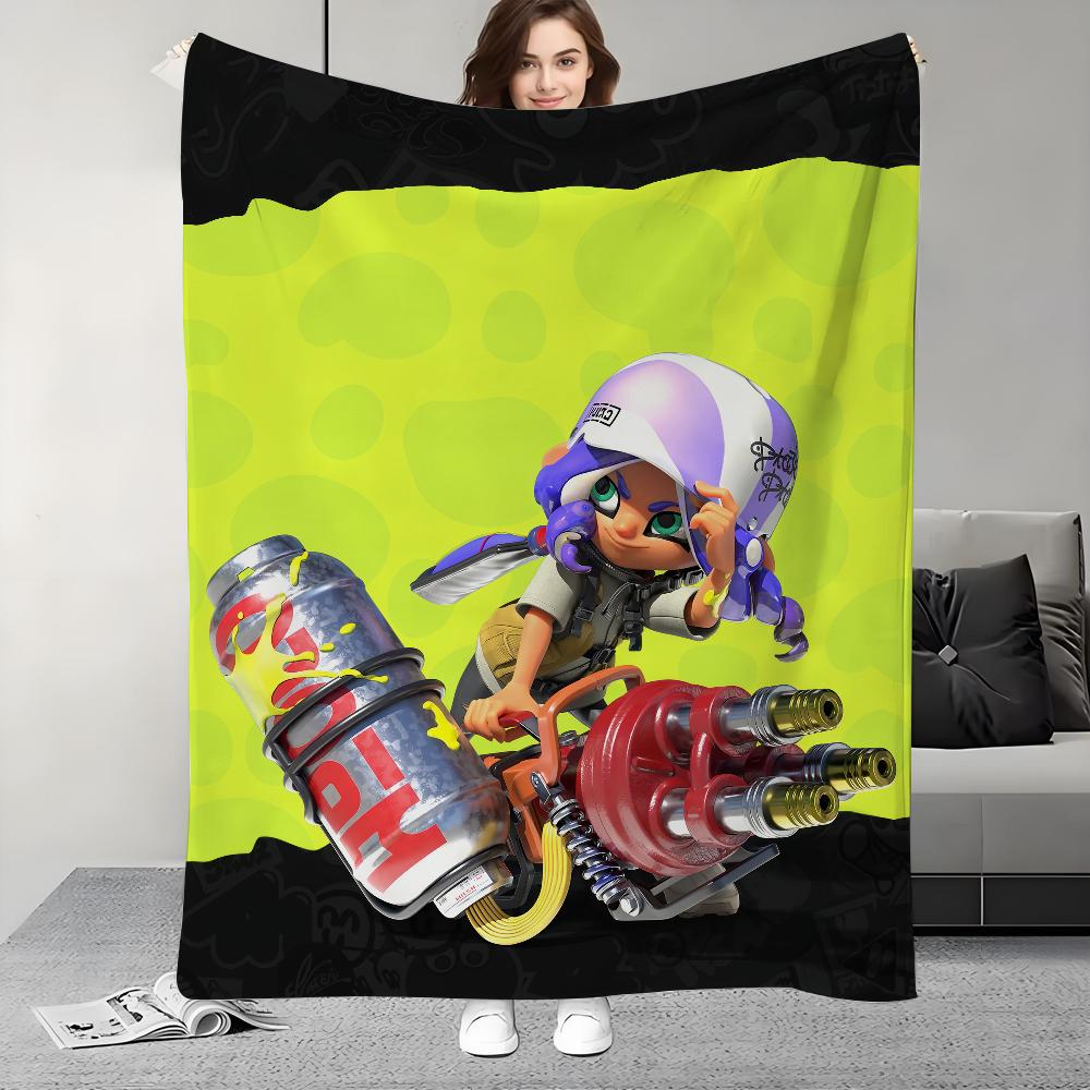 Игровое одеяло S-Splatoon-S 3 Мягкое и приятное для кожи Для дивана кровати Дневного сна Покрывало Всесезонное Одеяло