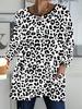 2025 Осень Зима Новые Женские Топы Большого Размера, Модные Футболки с 3D-принтом Леопарда с Круглым Вырезом и Длинным Рукавом