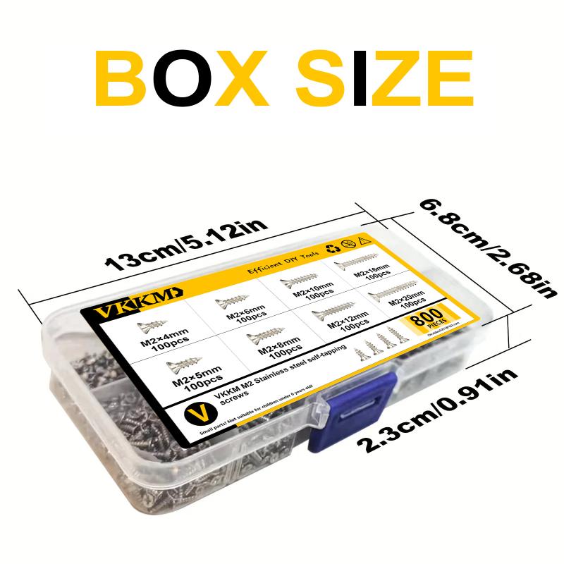 VKKM - Серебряный потайной саморез M2x (4/5/6/8/10/12/16/20) Винт с плоской головкой и крестообразным шлицем из нержавеющей стали мм 304