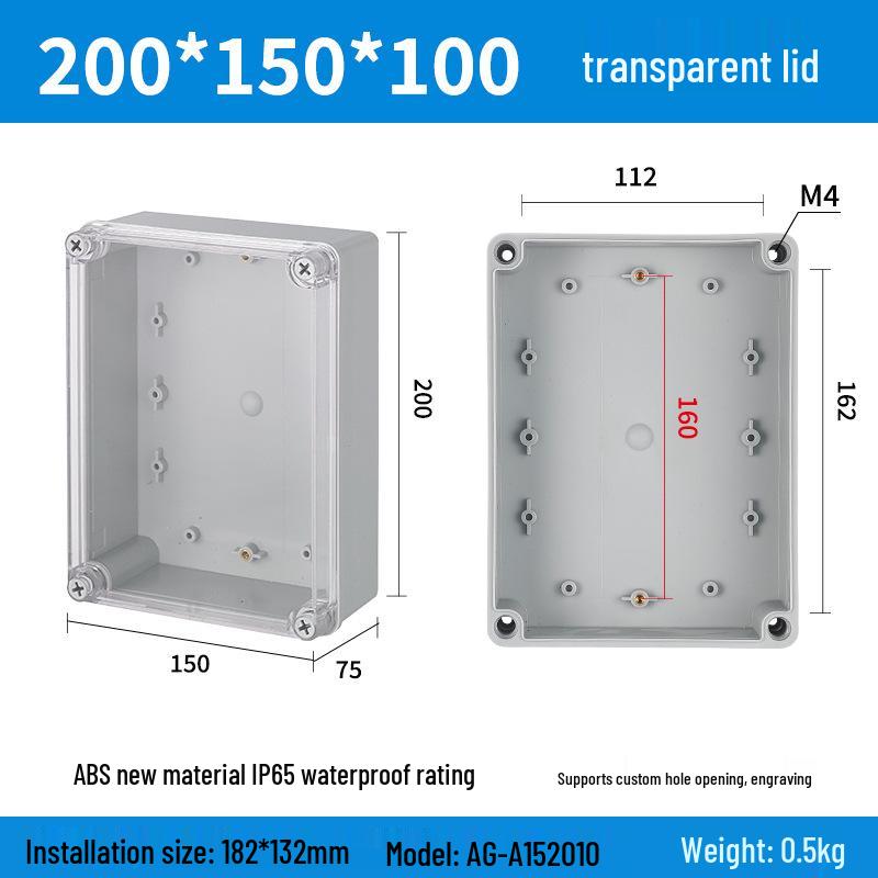 Уличный водонепроницаемый ABS корпус блока питания и розетки для мониторинга с клеммной колодкой и кнопкой