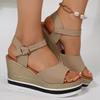 Модные женские сандалии на танкетке, женская обувь 2025, большие размеры 36-43, сандалии на массивном каблуке, летние сандалии на платформе и высоком каблуке, Sandalias De Mujer