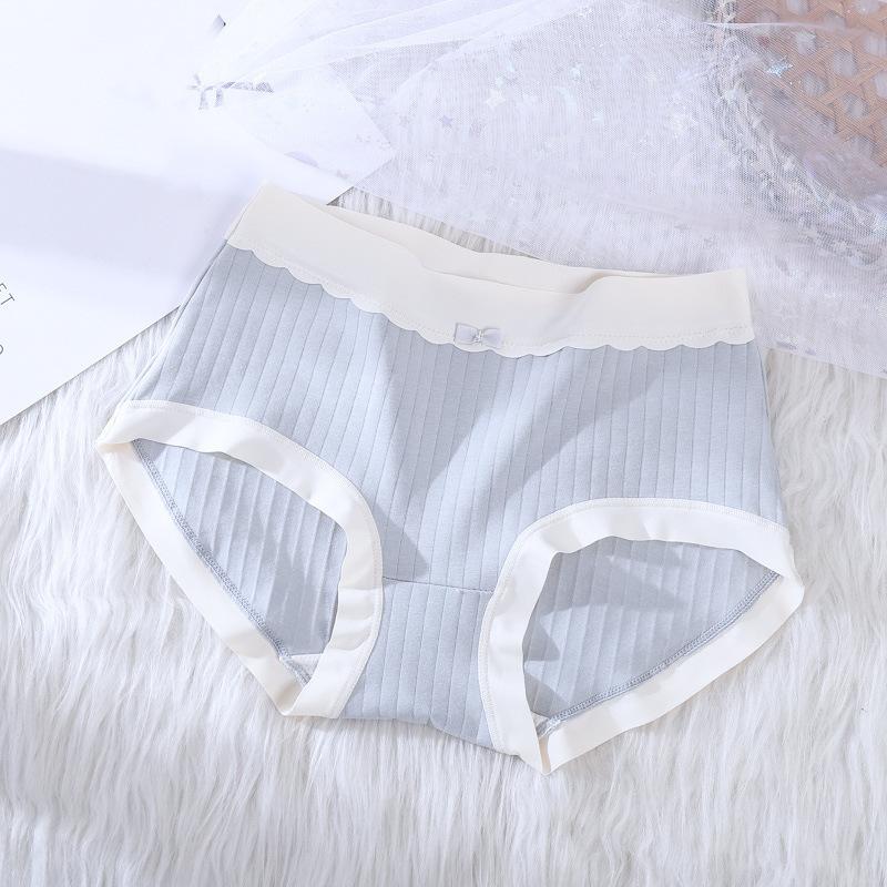 Cotton Mid Waist Underwear for Women with Lingerie Abdominal Hip Lifting Breathable Ice Silk No Trace Antibacterial Plus Size Triangl Pantiese