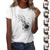 Women's Round Neck Casual Printed Short-sleeved T-shirt Top