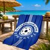 Soccer Club Emblem Design Printed Microfiber Beach Towel, Soft And Absorbent, Quick-Dry, Ideal for Summer Travel, Beach Essential, Swimming Pool