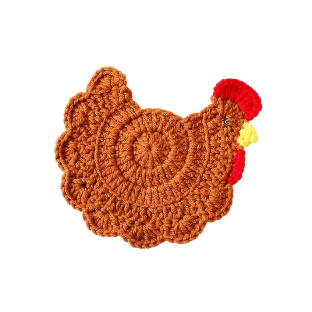 Handmade Crochet Animal Shaped Coaster for Cups and Mugs Decorative Knitted Table Mat for Home Office Kitchen Use