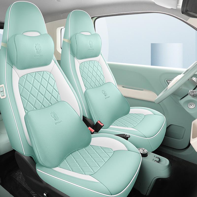 Lingbao UNI Cartoon Car Seat Cover - Full Coverage, Wear-Resistant Leather.