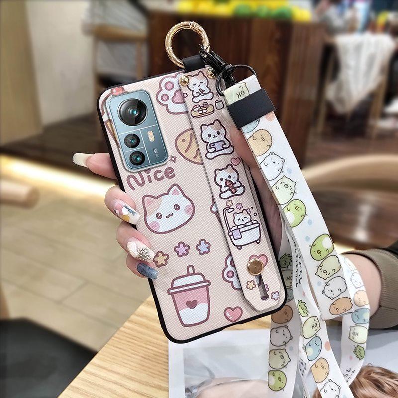 Protective Kickstand Phone Case For Blackview A85 Waterproof Ring Cartoon Lanyard Soft Case Dirt-resistant Shockproof
