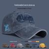 Men's Fashionable Faded Baseball Cap with 3D Embroidered Lettering and Soft Washed Cotton