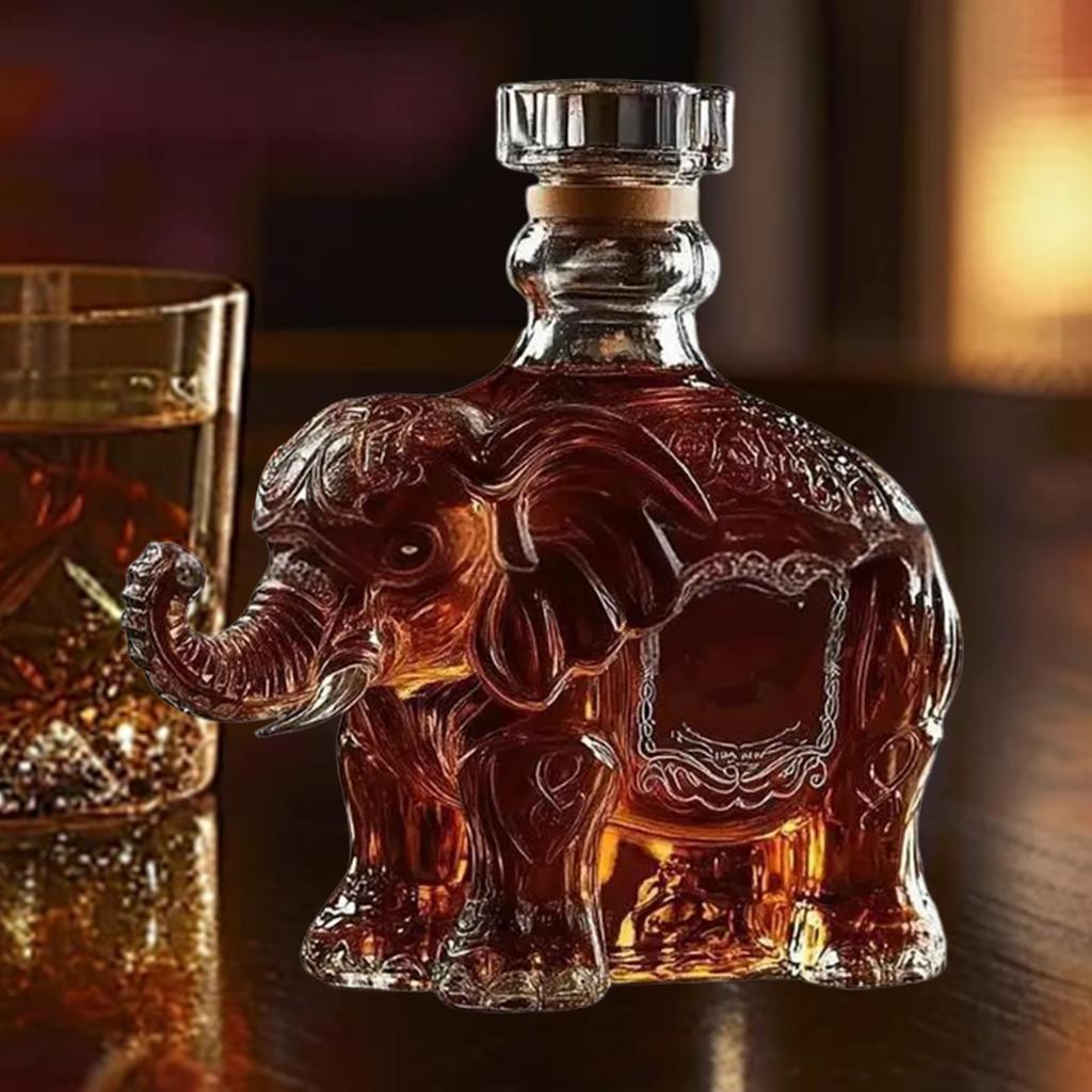Funny Animal Whiskey Decanter, Wolf Elephant Deer Owl Shaped Engraved Whiskey Glasses, Unique Wine Bottle