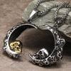 Retro Hip-hop Crescent Skull Ghost Titanium Steel Pendant for Men Personalised Trend Punk Jewellery Accessories