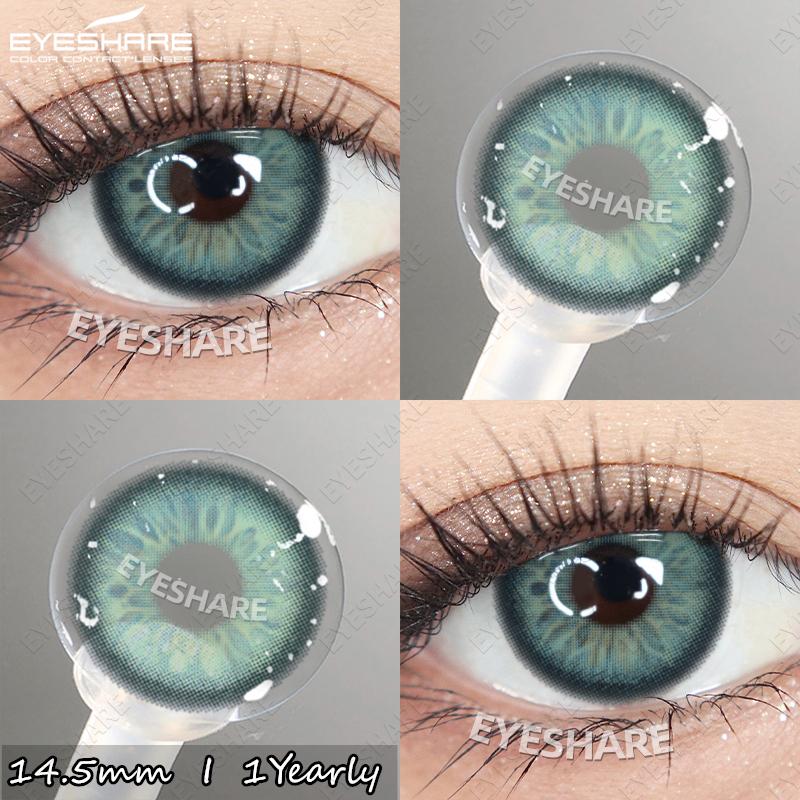 Eyeshare 2pcs Colored Contact Lenses for Eyes Blue Contact Black Eye Lens Gray Beautiful Pupils Yearly Brown Eyes Makeup Lenses