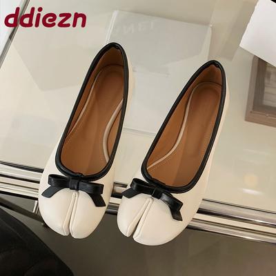 Мода Мода Странная Обувь для Пальцев Ног Неглубокие Балетки Обувь Слипоны Для Женщин Лето Весна Женские Туфли-Балетки с Бантом-Бабочкой