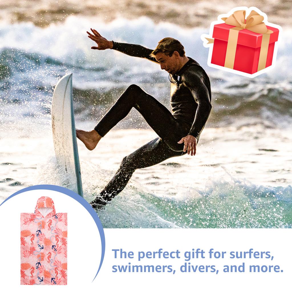 Унисекс Пончо для серфинга Полотенце Пончо Мягкий Микрофибровый Халат Пончо Халат Быстросохнущее Полотенце Толстовка Полотенце для плавания Пляжное пончо для взрослых