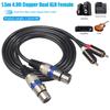 Двойной аудиокабель XLR Female на двойной RCA Male 1,5 м 4,9 фута, медный сигнальный патч-кабель для микрофонного микшера усилителя наушников