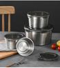 Набор контейнеров для хранения продуктов из нержавеющей стали 304 (4 шт): Круглый, Герметичный, Сохраняющий свежесть для обедов, кемпинга и пикников.