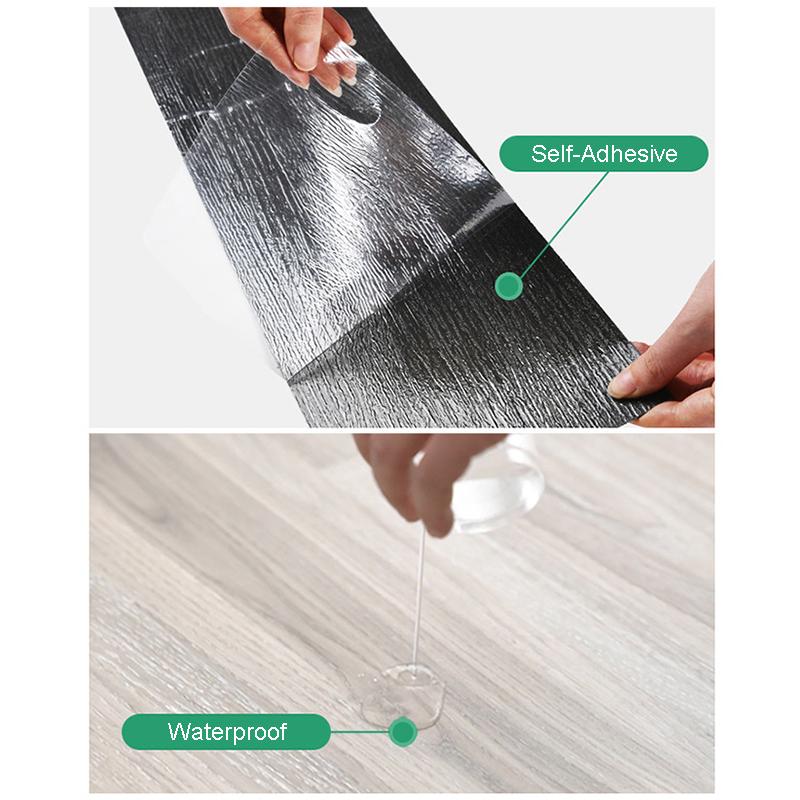 Wood Grain Floor Stickers 3D Wall Sticker PVC Waterproof Self-Adhesive Wallpaper Kitchen Living Room Home Floor Decor