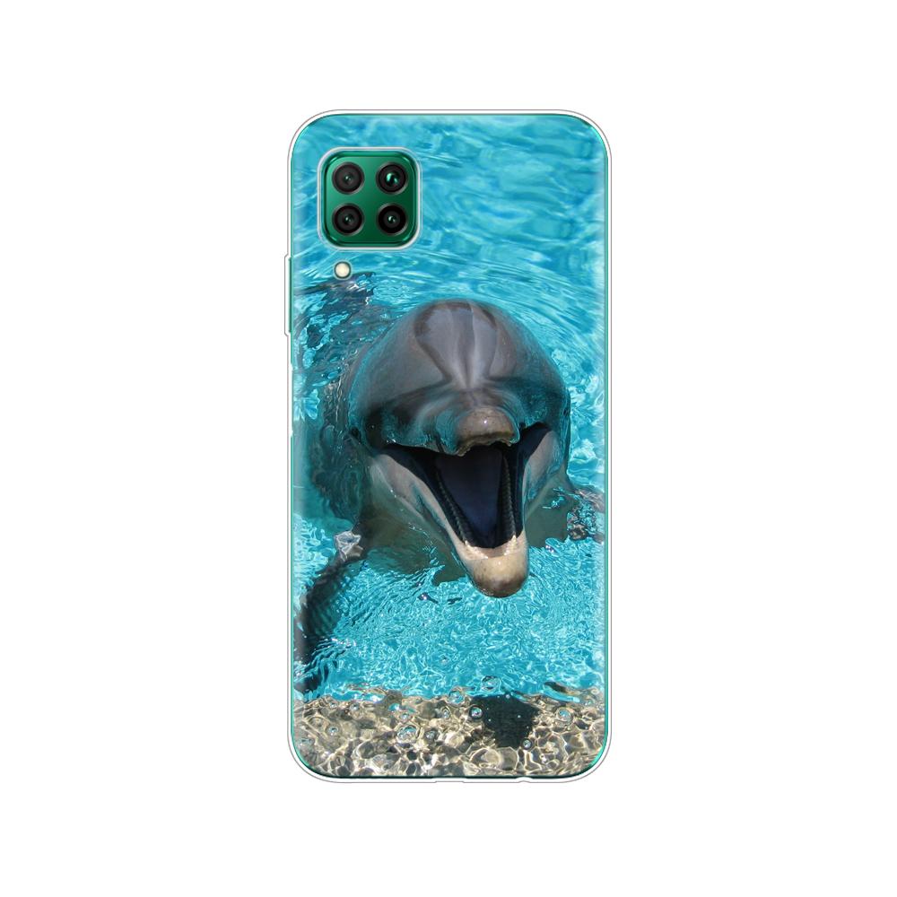 Чехол для huawei p40 lite E p40 pro P smart 2020 Чехол для huawei Y5P Y6P Y7P Y8P Y6S Y9S NOVA 5T дельфин танцует и прыгает