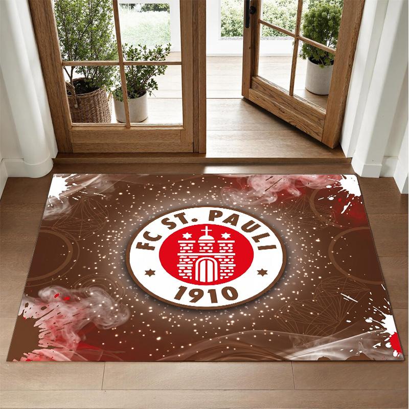 FC St. Pauli Football Design Crystal Velvet Rug Soft Decorative Mat for Bedroom Entrance