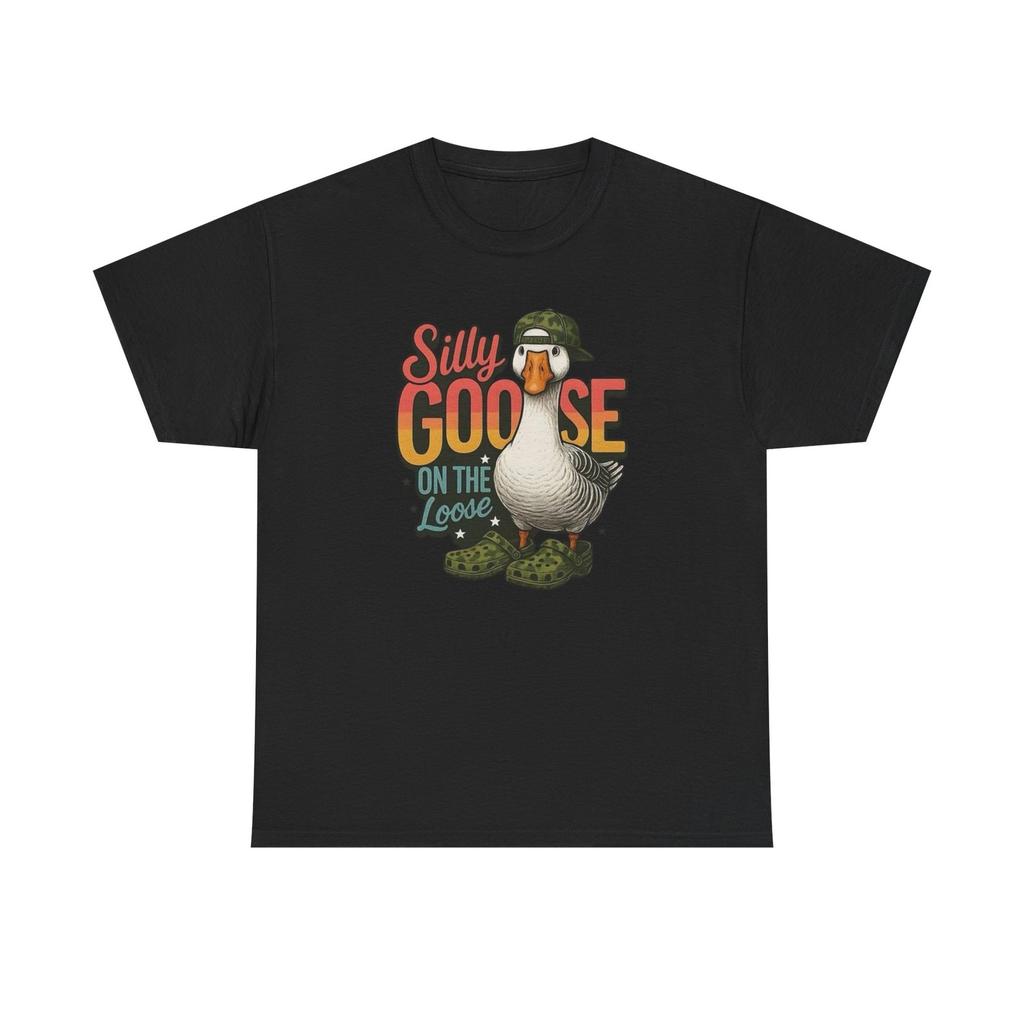 Unisex Cotton T-shirt Silly Goose On The Loose Graphic T-Shirt Unisex Heavy Cotton Tee