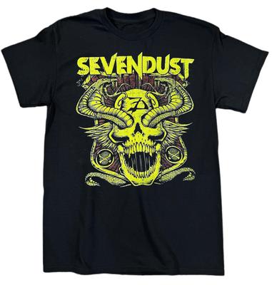 Ретро Футболка с коротким рукавом из хлопка черного цвета группы Sevendust, все размеры UR346