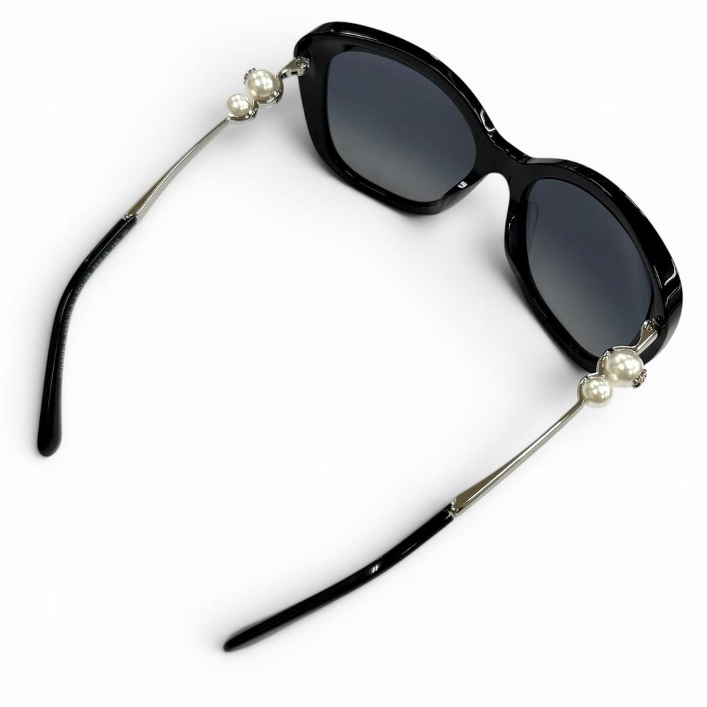 Very Good CHANEL sunglasses COCO Mark Eco Pearl Square Shape black 5339-H-A Used