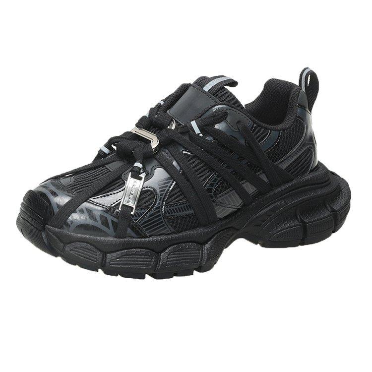 Кожаная версия~ кроссовки на толстой подошве с эффектом увеличения роста, в стиле «папины кроссовки-пауки», новинка 2025 года, универсальные, модные, повседневные спортивные туфли