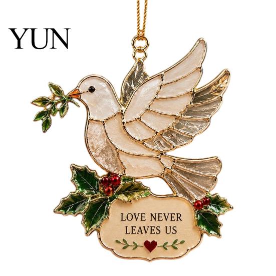 Decorative Ornaments for Fireplace Faux Stained Glass Christmas Ornaments, 2D Hummingbird Dachshund Highland Cow Festive Bedroom Hanging Decoration