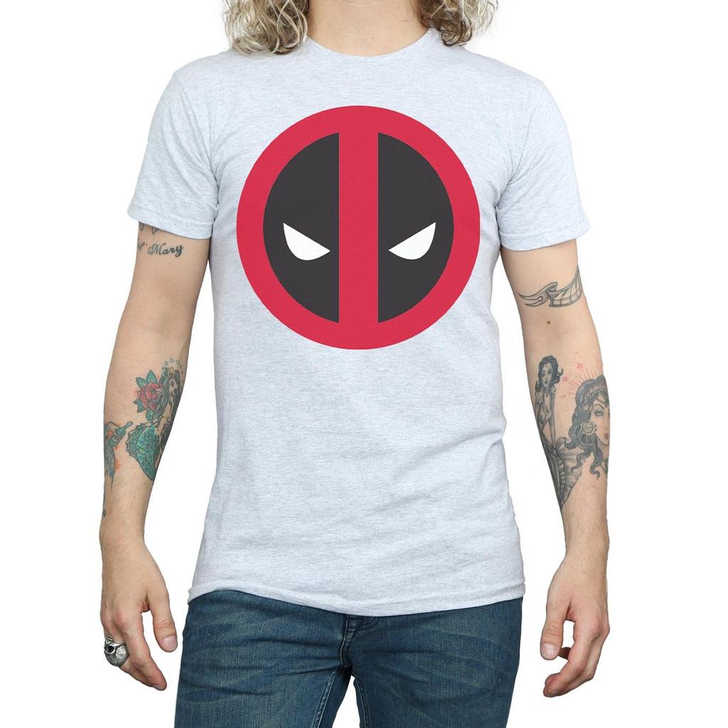 Marvel Мужская футболка Deadpool с большим чистым логотипом