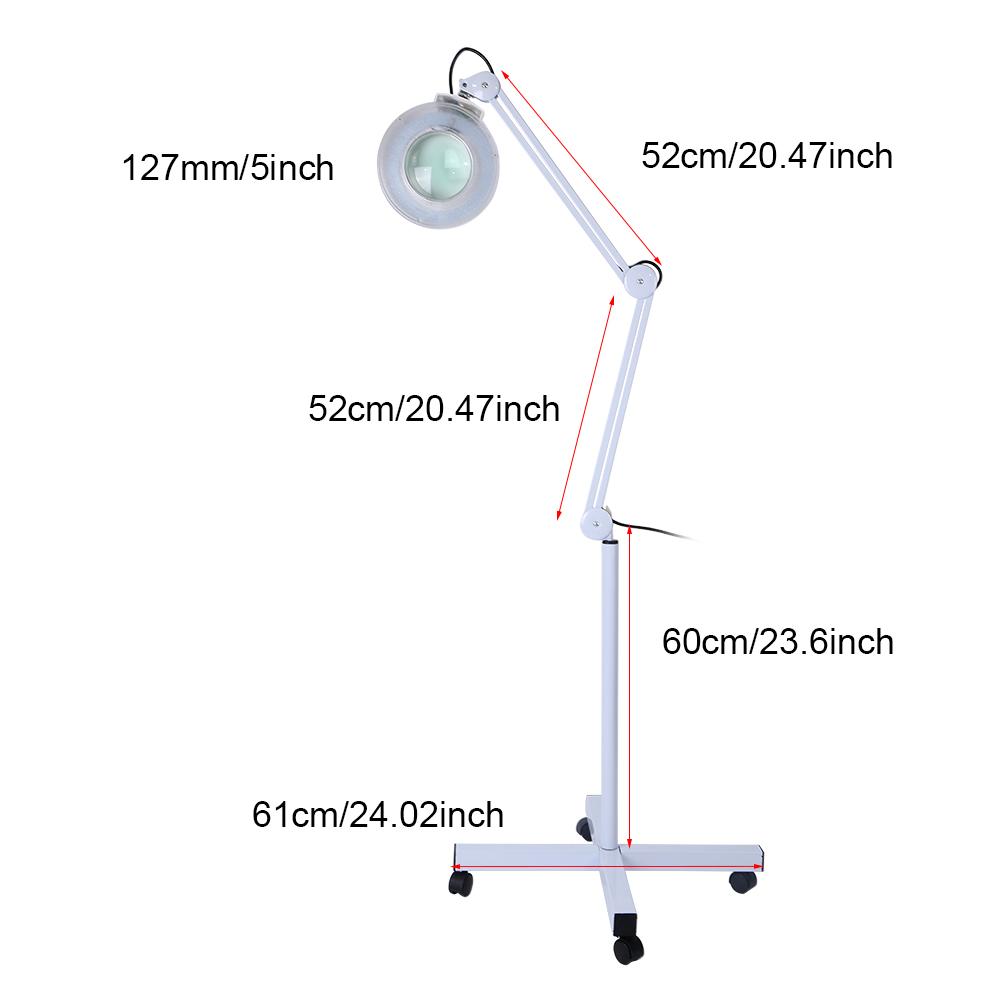 Magnifying LED Floor Lamp with Stand Flexible Adjustable Height Cold Light Reading Medical US