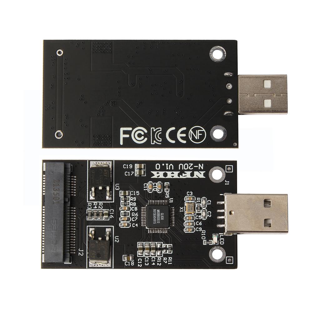 mSATA to USB Adapter mSATA External Case mSATA SSD to USB2.0 Riser Card Converter Board Suppor 30*50 m-SATA SSD Hard Disk for PC
