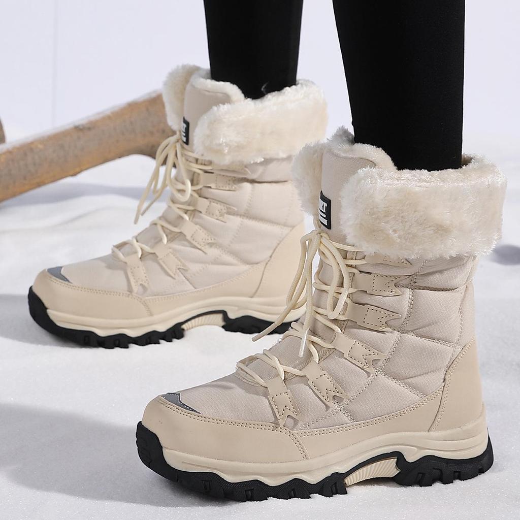 Women's Waterproof, Cold-Proof Long Boots: Outdoor Plus Velvet Thick Warm Snow Boots