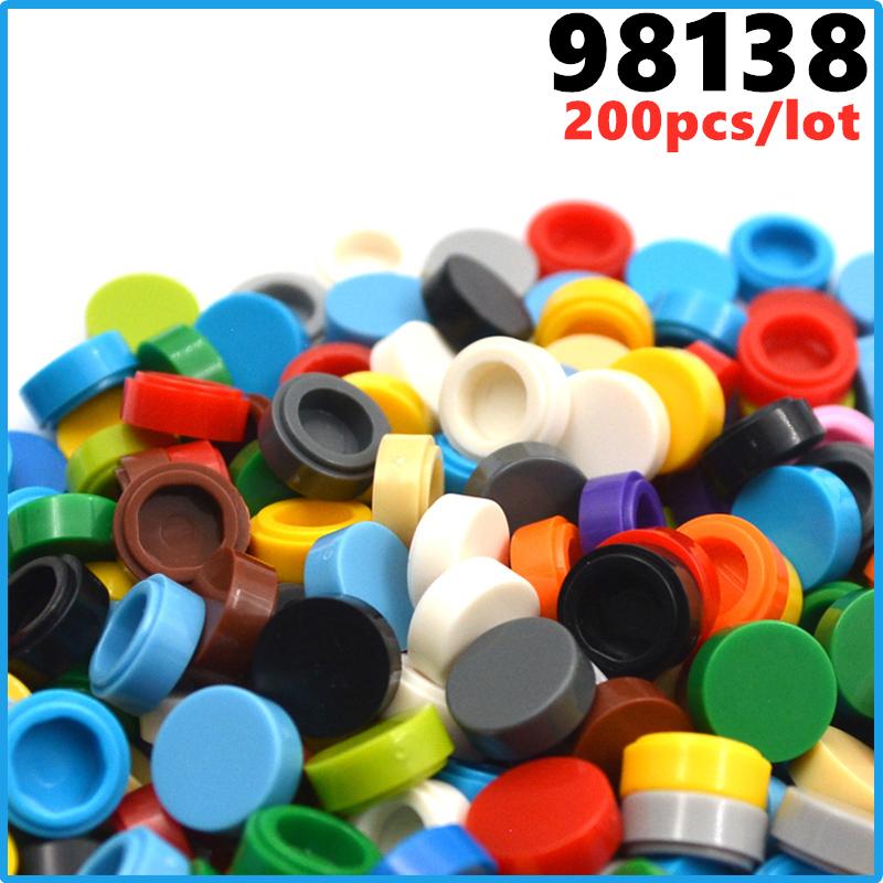 200 шт. Мок Плитка Круглая 1x1 98138 DIY Креативные Базовые Строительные Блоки Кирпичики Классические Наборы Совместимые с Собираемыми Частицами Игрушками