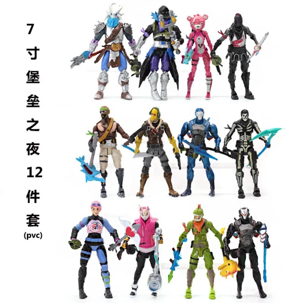 8/12pcs/set Fortnite 20CM Anime Game Figurines Toy Figures Movable Joints Action Figure Model Dolls Decoration Toy Gift