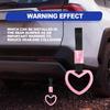 2 Pieces Rear Bumper Warning Decor Rings Heart Shaped Car Handle Straps Subway Bus Replace Handle Interior Exterior Decoration (Pink)