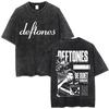 Новое поступление Deftones Private Рок-музыка Винтажная стираная футболка с принтом Ретро Принт группы Оверсайз Свободная Короткий рукав Уличная одежда Хлопковые футболки Для мужчин Женщин