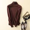 Women's High Neck 100% Pure Wool Sweater - Cashmere Knit Inner Layer Cardigan for Autumn & Winter