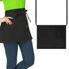 Waiter Apron Multiple Pockets Wear Resistant Waterproof with Long Straps Anti-fouling Polyester Cotton Waitress Waiter Solid Short Apron