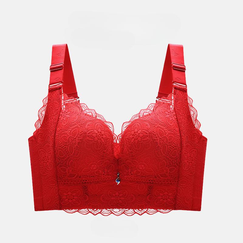 Wireless Bras for Women Plus Size Sexy Lingerie Push Up Underwear Lace Long Line Brassiere C D E Cup